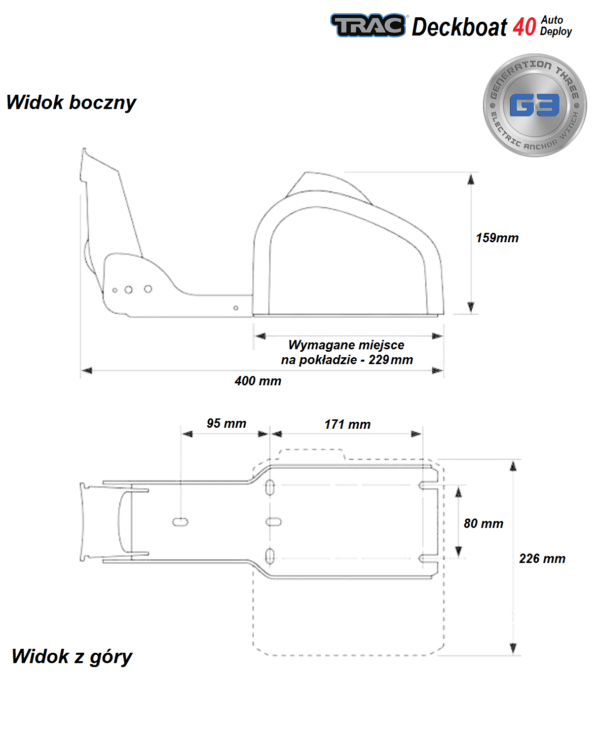 TRAC Deckboat 40 Auto Deploy – Gen 3