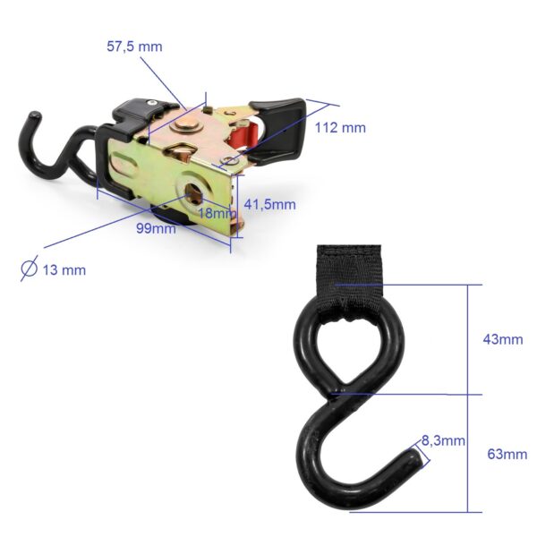 Pas transportowy samozwijający – 25mm / 167cm